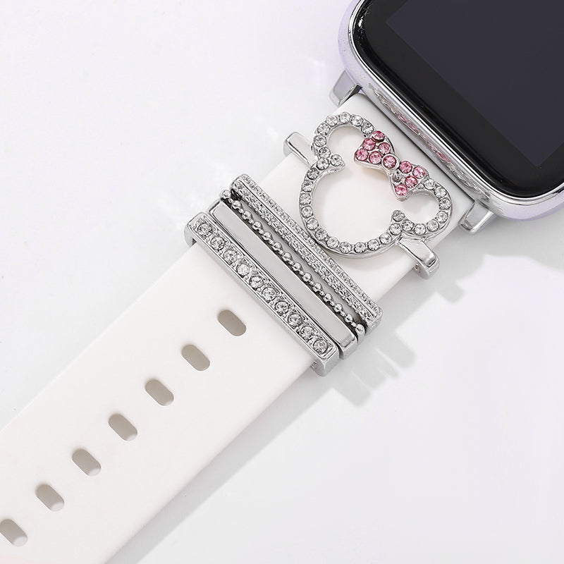 Ezüst Minnie Apple Watch Charm