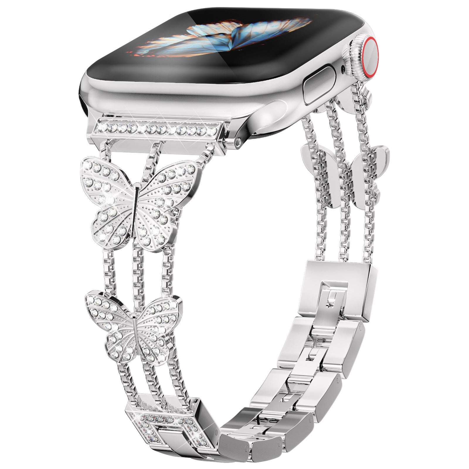 silver butterfly apple watch szij