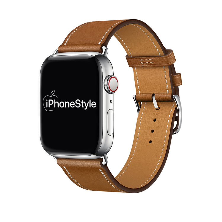 Barna Bőr Apple Watch szíj - iPhoneStyle.hu