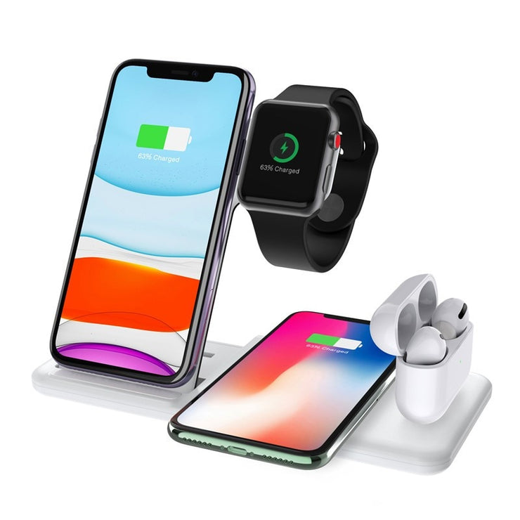 Fehér 4in1 Vezeték nélküli töltőpad - iPhoneStyle.hu