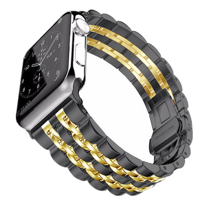Fekete-Arany Chain Fém Apple Watch szíj - iPhoneStyle.hu