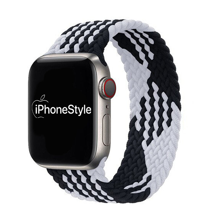 Fekete-Fehér Fonott Apple Watch körpánt - iPhoneStyle.hu