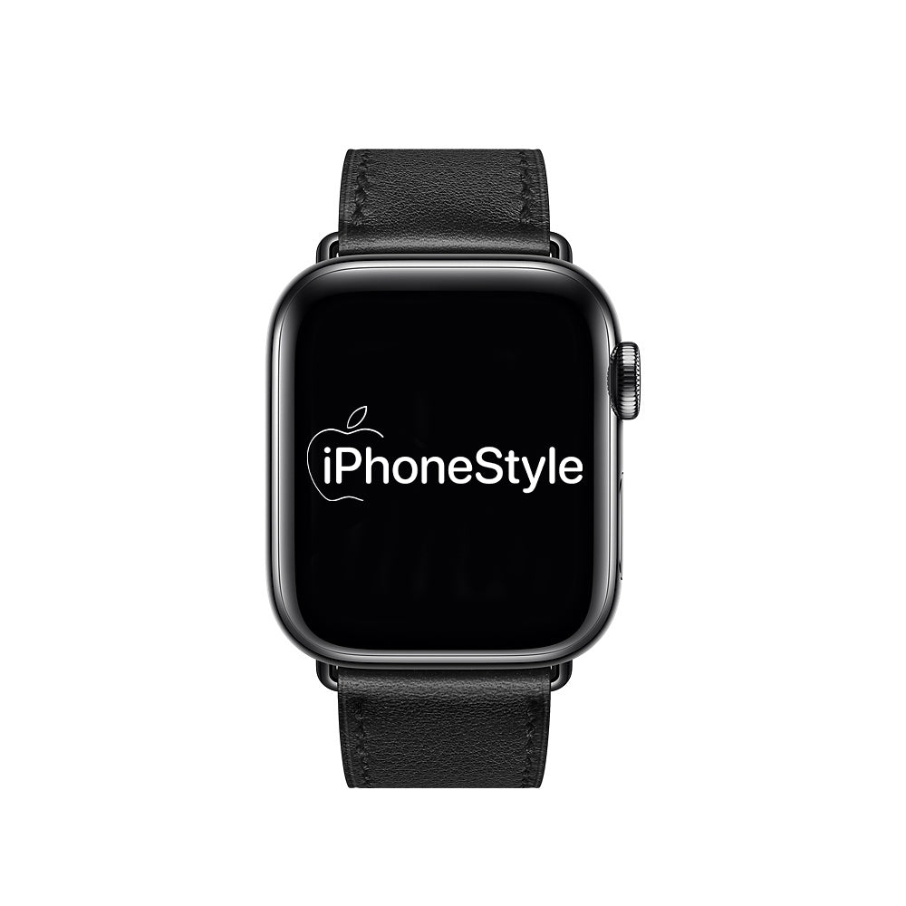 Fekete Bőr Apple Watch szíj - iPhoneStyle.hu