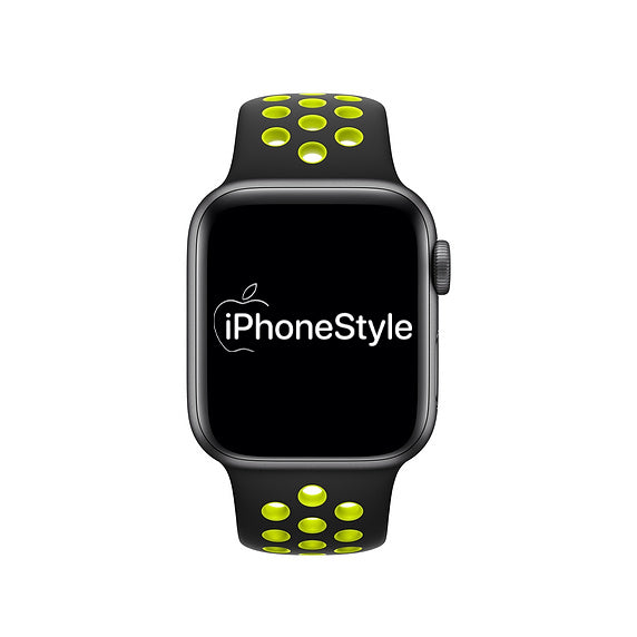 Fekete-Neonzöld Sport Apple Watch szíj - iPhoneStyle.hu