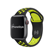 Fekete-Neonzöld Sport Apple Watch szíj - iPhoneStyle.hu