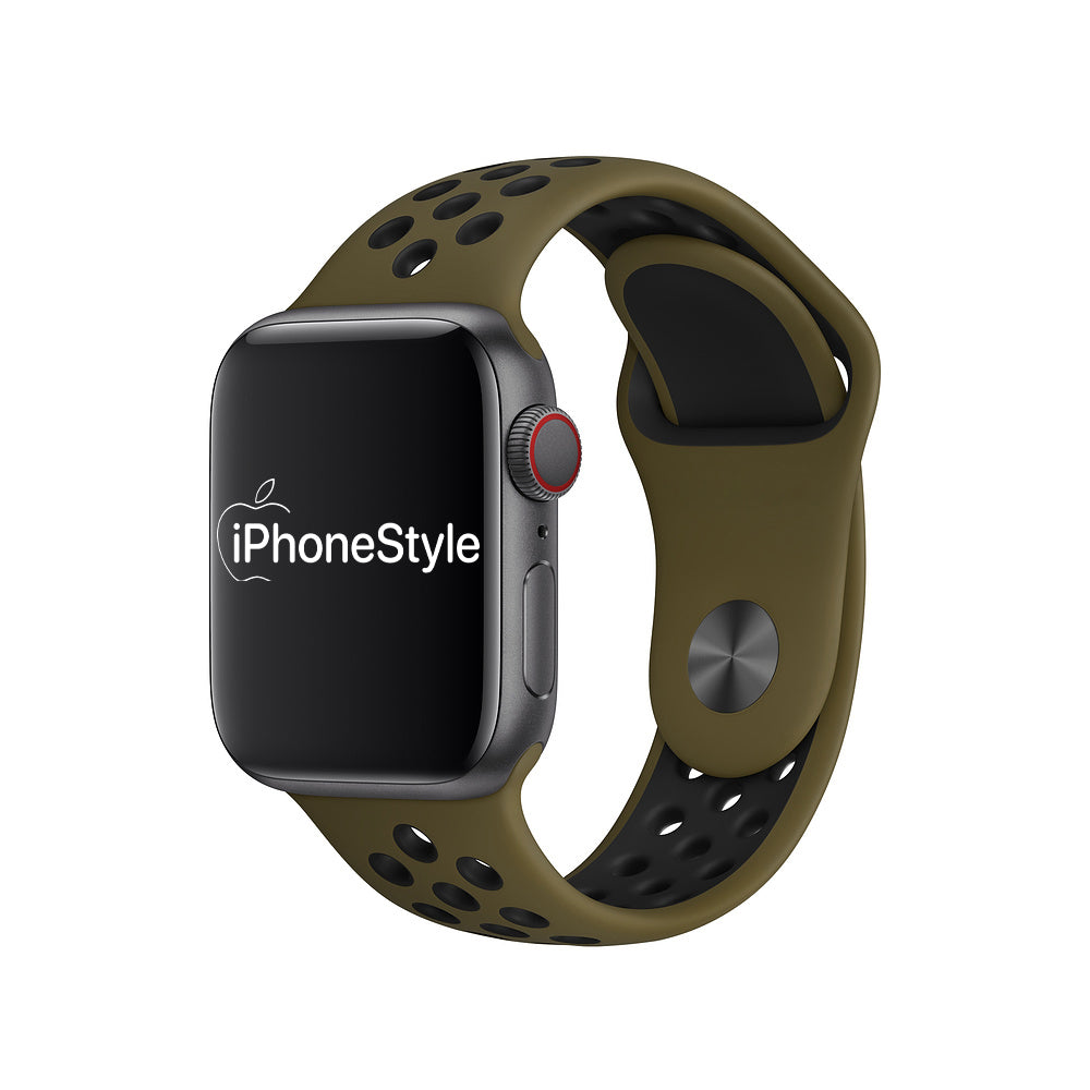 Katonazöld-Fekete Sport Apple Watch szíj - iPhoneStyle.hu
