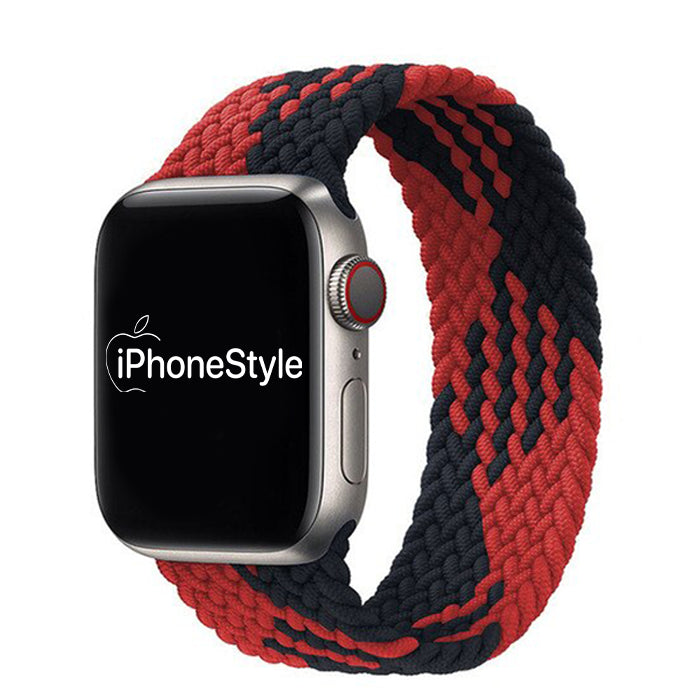 Piros-Fekete Fonott Apple Watch körpánt - iPhoneStyle.hu