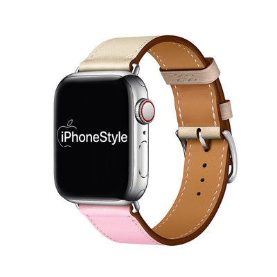 Rózsaszín Bőr Apple Watch szíj - iPhoneStyle.hu