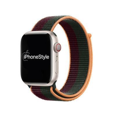 Sötét Meggypiros-Erdőzöld Szövet Apple Watch szíj - iPhoneStyle.hu
